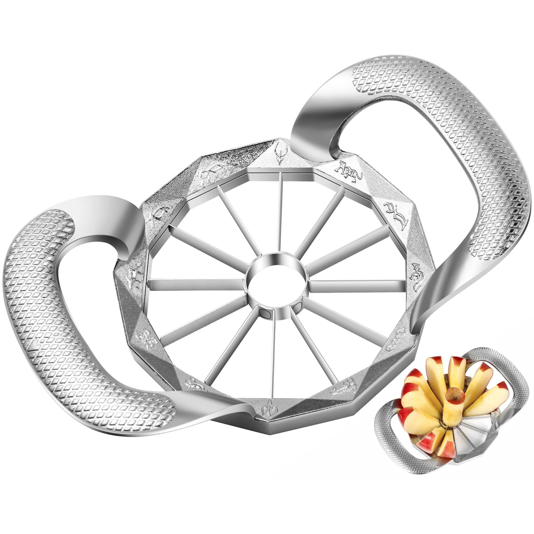Apple Corer Slicer - Sturdy and Sharp 12-Blade Stainless Steel