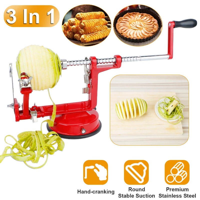 Apple Corer Slicer - 3In 1 Apple Peeler Manual Rotation