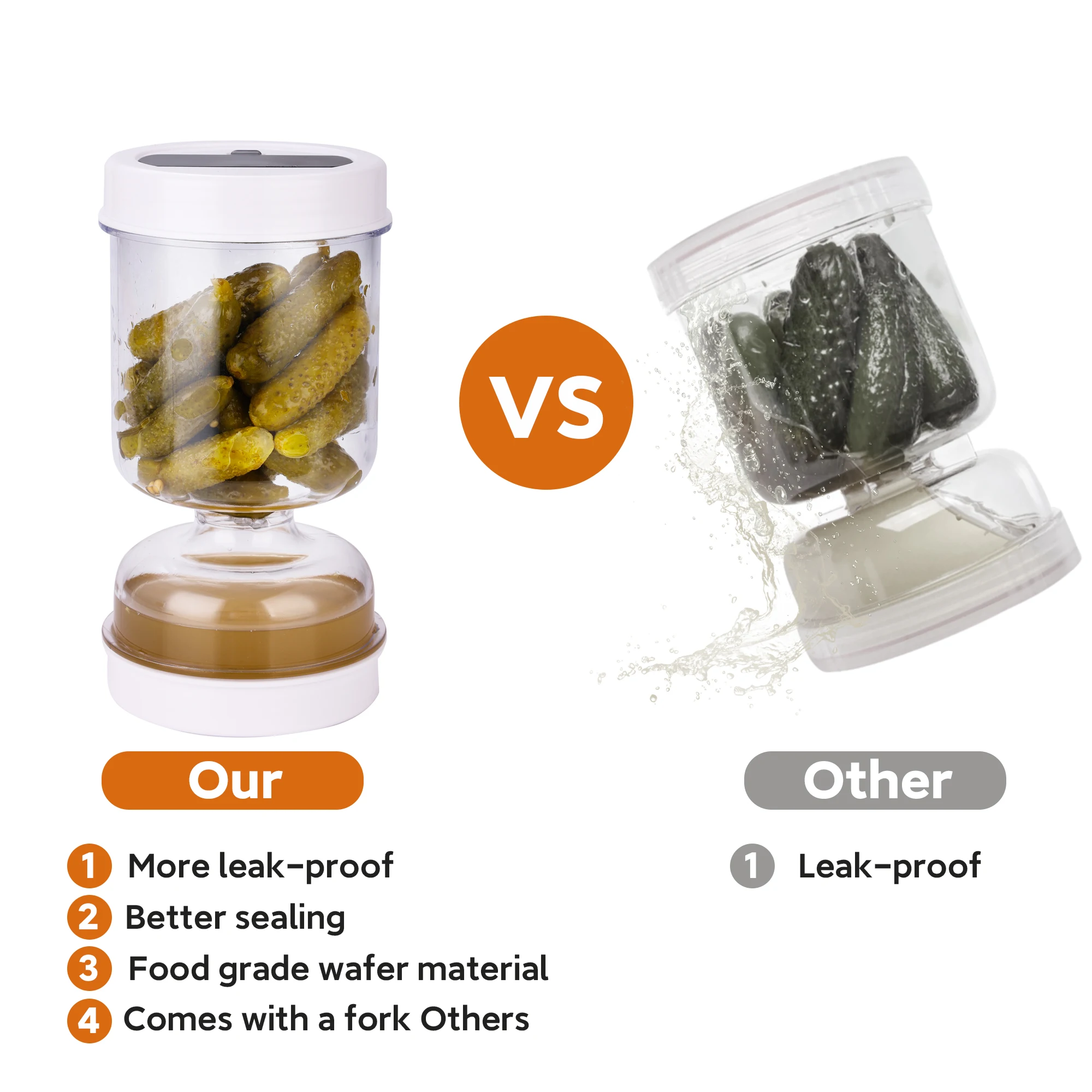 Pickles Jar With Forks Dry and - Korean Kitchen Gadgets review and price