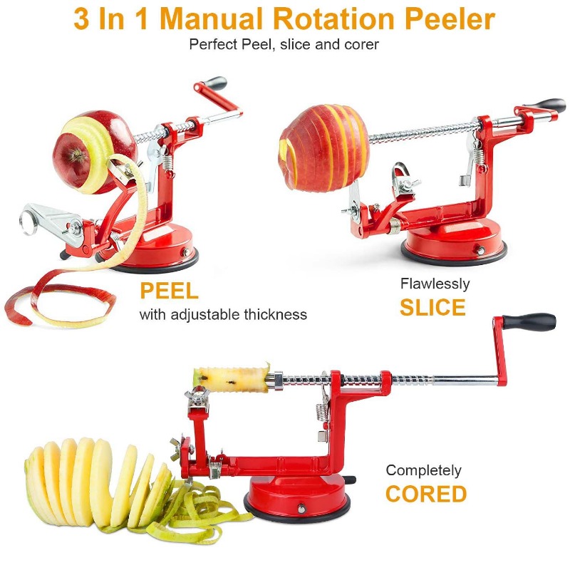 3In 1 Apple Peeler Manual Rota - Apple Corer Slicer review and price